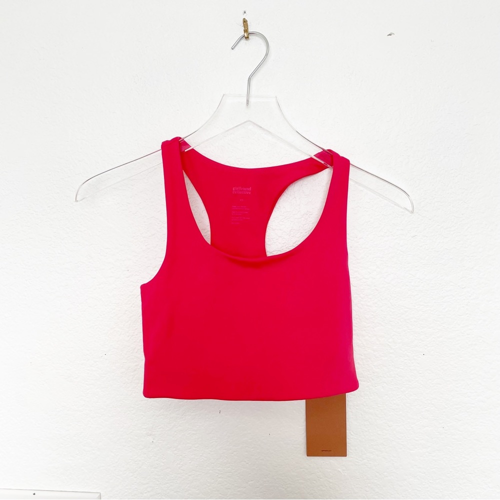Girlfriend Collective Geranium Pink Paloma Red Racerback Classic Sports Bra XS